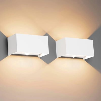 Wandlamp met Bewegingsmelder 24W, 2 Stuks, IP65 Waterdicht voor Binnen en Buiten, 3000K Warm Wit