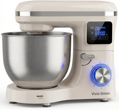 Keukenmachine - Mixer Kom - Bakken Deeg Maken - Krachtige Motor - 6.2L Kom - Creme