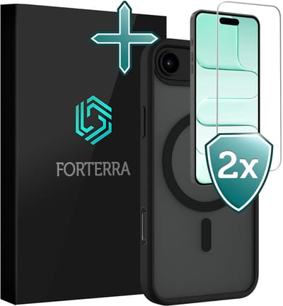 Hoesje Met 2x Screenprotector - Geschikt voor Apple iPhone Air - Magsafe Compatible - Sterk & Shockproof - Shock Proof Case - Back Cover - Telefoon Hoes - Zwart