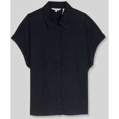 Tom Tailor - Losvallende blouse met linnen - Maat 46 - sky captain blue