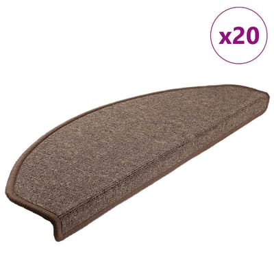 vidaXL - Trapmatten - 20 - st - 65x24x4 - cm - Koffiebruin - Halfrond - Groot