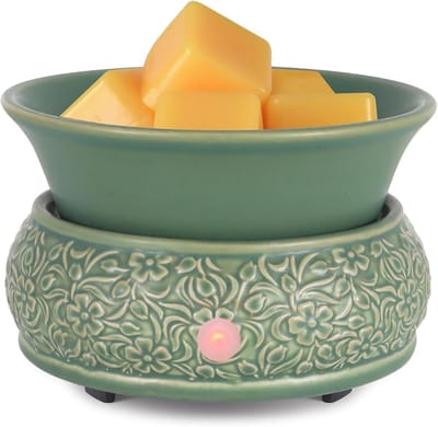 Keramische Wax Warmer - Geurverspreider Elektrisch - Huis Geur Creëren - 3-in-1 Functionaliteit - 14.5 x 14.5 cm - Wit