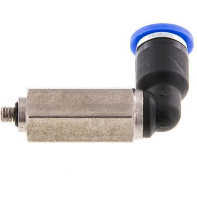 4mm x M 3 90 graden L-verbinding Messing/PA 66 Insteekfitting Buitendraad Lange Huls Draaibaar NBR [2 Stuks]