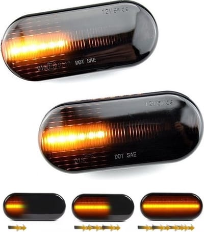 TLVX Dynamische Knipperlichten Autolampen Set Canbus / Richtingaanwijzers Stromend / LED Knipperlichten zijkant / Turn Signal Dynamic / Geschikt voor VW Lupo / Polo / Golf 4 / Bora / Passat / Volkswagen / Seat / Ford / Skoda /Waterdicht / Plug & Play