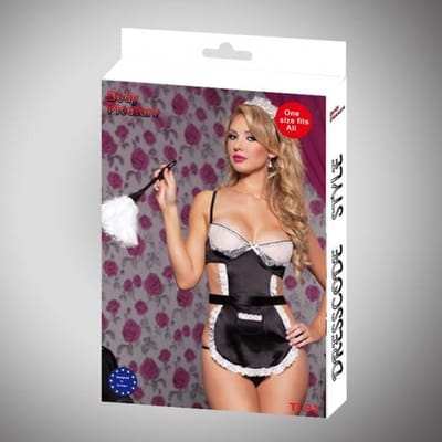 Body Pleasure - super strak - sexy lingerie - kamermeisje setje- schoonmaakster - sexy party outfit - tl91 - rollenspel - verpakt in gave cadeaubox