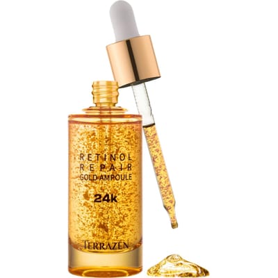 Terrazen, Répare au Rétinol, Or 24K, Raffermissant, Sérum Traitement Ampoules, Anti-âge, Pour le Visage, Pour Femmes, 50 ml