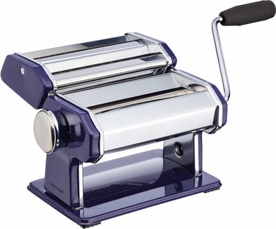 KitchenCraft World Of Flavours Pastamachine - 35 x 19 x 24 cm Roestvrij Staal - Blauw