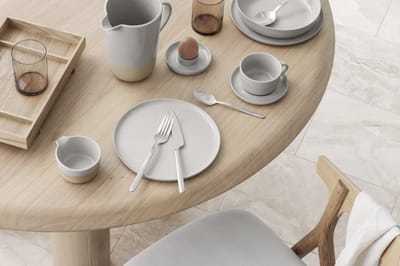 Sablo Cloud Plat Bord | Lichtgrijs / Beige | Stoneware