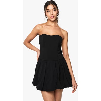 boohoo Dames Petite Puffball Bandeau Mini Jurk | Black | Maat: 8