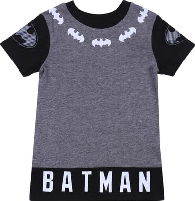 BATMAN Grijs-zwart T-shirt voor jongens, jongens-T-shirt van 100% katoen