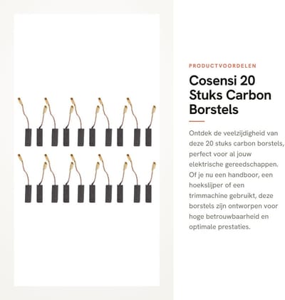 Dailygoods - 20 Stuks Carbon Borstels - Hoogwaardige Borstels - Eenvoudige Installatie - 5x8x15 Mm - Betrouwbaar Onderdeel - Geschikt Voor Diverse Ger...