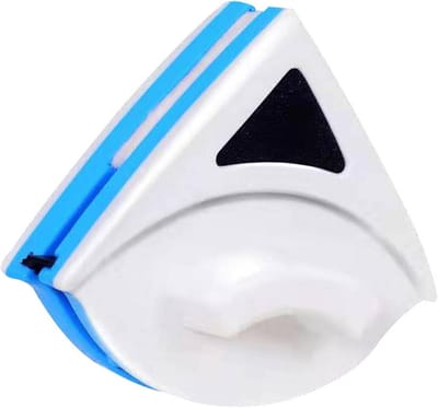 Magnetische Raamreiniger - Glaswisser Dubbelzijdig - Snelle Glasreiniging - Enkelzijdig Ontwerp - 16 x 13.5 cm - Blauw