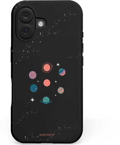 Casetastic hoesje geschikt voor Apple iPhone 16 - MagSafe - Dubbellaagse bescherming - Universum familie - Fashion Case - Zwart