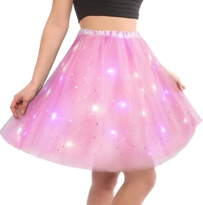 Lichtgevende Tulle Tutu Rok voor Vrouwen met Sequins en Sterren, Perfect voor Ballet, Feest en Halloween Kostuum