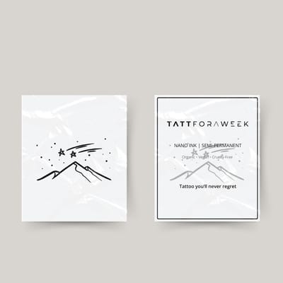 Tijdelijke tattoo mountain view | Neptattoo volwassenen | Tijdelijke tattoo voor volwassenen | Temporary tattoo | Plaktattoos voor volwassenen | Neptattoos | Probeer zorgeloos een tattoo | tattforaweek