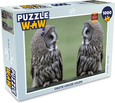Puzzel Grote grijze uilen - Legpuzzel - Puzzel 1000 stukjes volwassenen