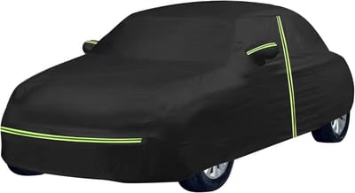 Famanu Autohoes, waterdicht, zonwering, autobeschermhoes, anti-kras, stof, weerbestendig, uv-bescherming, autodekzeil met ritssluiting en katoenen voering