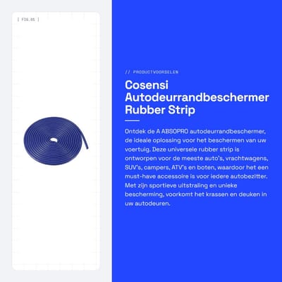 Dailygoods- Autodeurrandbeschermer 16.4ft U-Vorm - Universele Pasvorm - Rubber - Bescherming tegen Krassen - Sportieve Uitstraling - Flexibel en Stevig - Deurrandbeschermer