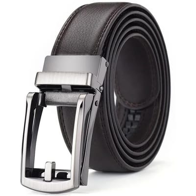 Heren Klikriem Zakelijk Luxe Designer Merk Echt Lederen Riemen Jeans Automatisch Verstelbare Legering Gesp Taillebanden Riemen 150cm gray