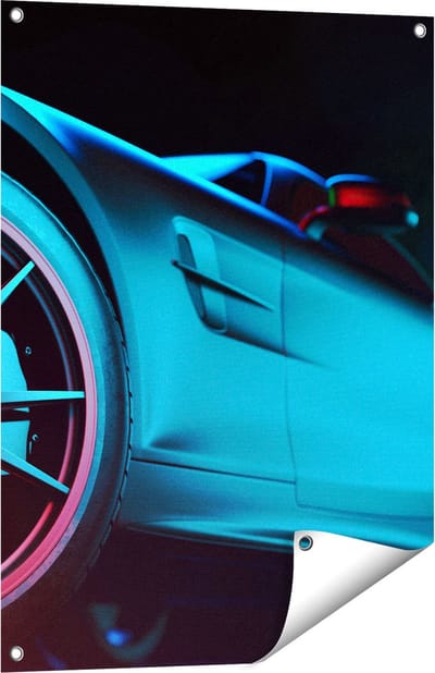 Gards Tuinposter Moderne Sportwagen Auto - 60x80 cm - Tuindoek - Tuindecoratie - Wanddecoratie buiten - Tuinschilderij