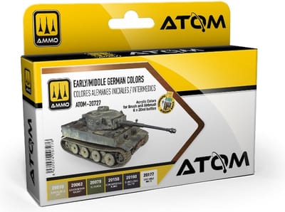 AMMO by Mig Jimenez Hobbyverf Acrylverf - MIG 20727 ATOM -Vroeg-/Midden-Duitse kleuren - Acryl Set 6x20ml Verf set