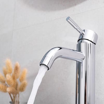 H&F Wastafelkraan Lexy Hoog – Chroom – 1-Greeps Mengkraan – Opbouw Wastafelkraan Rond