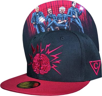 Capiche® Snapback Pet Heren – Masterminds – Zwart & Donkerrood – Verstelbaar met Druksluiting – Sportcap – Baseball Cap – Mannen Pet – Mastermind Pet – Edison, Einstein, Nobel & Tesla