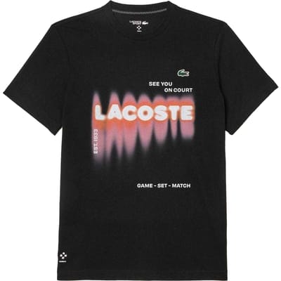 Lacoste Heren-T-shirt met Daniil Medvedev-logo (Zwart)