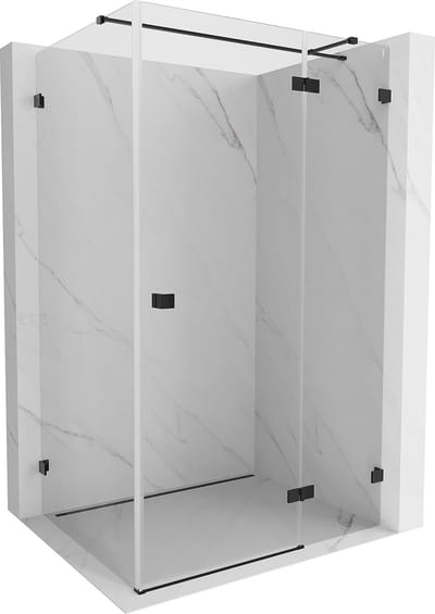 Mexen Lunar T douchecabine scharnierend rechts 70 x 80 , transparant, zwart - 834T-070-080-70-00-P