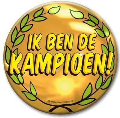 Paperdreams - Button Ik ben de kampioen