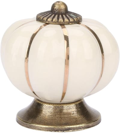 Dailygoody - Keramische pompoen knoppen - Vintage kastgrepen - Beige