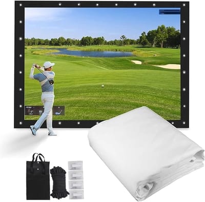Golf Afslagdoek - Projectiescherm - Thuis Trainen - Geluidsdempend Materiaal - 10x10ft - Wit
