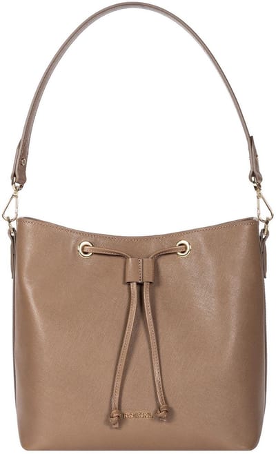 ROECKL Leren schoudertas Pitti Saffiano Shoulderbag Taupe bruine