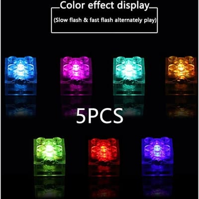 5 pièces 2x2 LED à points Lumineux Accessoires Colorés Émettant de la Lumière Classiques Briques de Construction Fonctionne Avec Tous les s