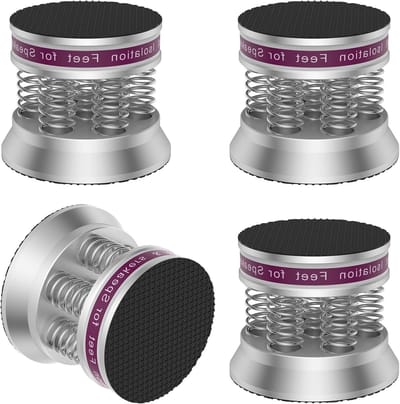 Speaker Dempers - Audio Voeten - Geluid Verbeteren - Set van 4 - 5 x 5 x 3 cm - Zwart