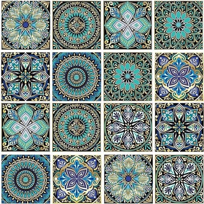 Dailygoods- Tegelstickers Mozaïek - 20 Vellen Zelfklevende Tegels - Waterdichte Keukentegels - 10x10 cm - Marokkaanse Stijl - Eenvoudig Aanbrengen - Muurstickers