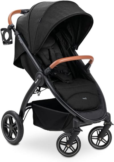 Kinderbuggy - Reisbuggy Wandelwagen - Comfortabel Reizen - Ligstand Vanaf Geboorte - Tot 22 kg - Melange Black