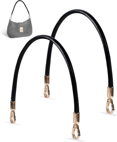 Vervangende Schouderriemen voor Handtassen, PU Handtas Haken, DIY Crossbody Tasriem met Metalen Gesp, Zwart, 60 cm, Duurzaam en Verstelbaar