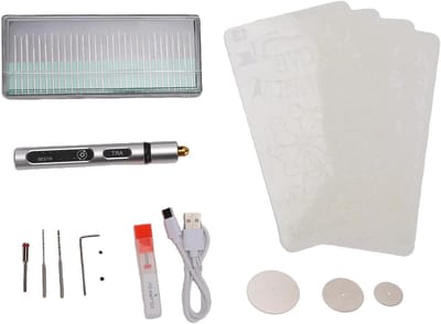 Elektrische Graveerpen - Knutselgereedschap Set - Handgemaakte Projecten - 3 Snelheden Instelbaar - 120 Min Gebruik - Aluminium