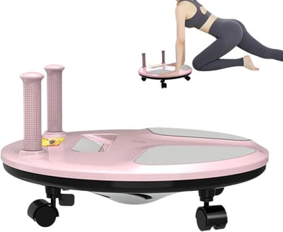 Buikspierroller - Core Trainer - Thuis Workout - Stabiel 4-wiel Design - 39 x 40 cm - Zwart