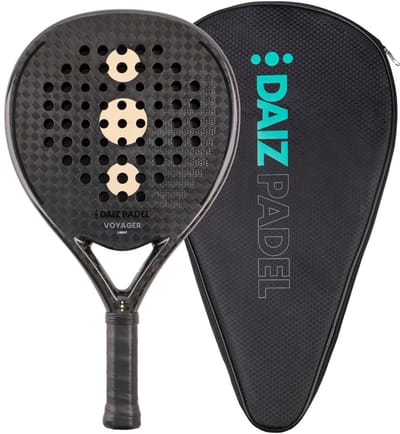 DAIZ PADEL RACKET LICHT - Voyager Hybrid Light - Premium 12K Carbon, Kevlar & 3D Effect - Inclusief Thermo Padeltas & Padel Protector