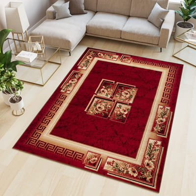 Tapiso Atlas PP Vloerkleed Rood Modern Woonkamer Tapijt Maat- 100x200