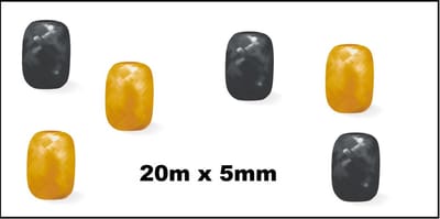 6x Cadeaulint goud en zwart 20 meter x 5 mm - Eitje - kado lint verjaardag kerst sinterklaas feest