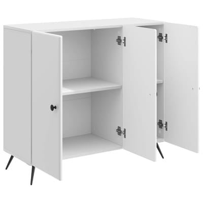 vidaXL - Dressoir - Hoogglans - Wit - 89 - x - 34,5 - x - 80 - cm - Bewerkt - hout