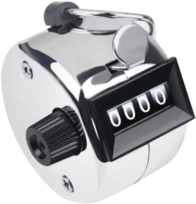 Handmatige Teller - Mechanische Teller - Gegevens Verzamelen - Robuuste Metalen Constructie - 4 Stuks - Zilverkleurig