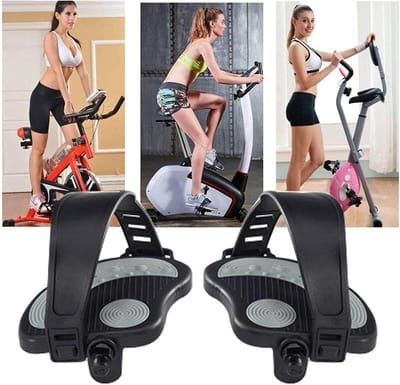 Hometrainer Pedalen - Fiets pedalen - Indoor Fietsen - Verstelbare Riemen - 9/16 Inch - Zwart