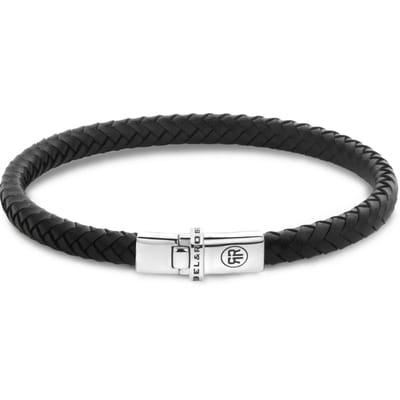 Rebel & Rose Xtra Small Braided Black Armband RR-L0174-S – Leer