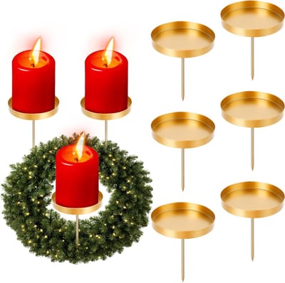 La'Moussawi ® Elegante Set van 6 Gouden Kaarsenhouders voor Advent en Feestelijke Decoratie
