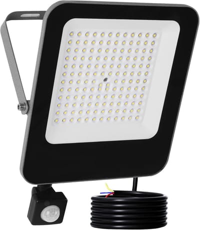 100W LED-spot met Bewegingsmelder voor Buiten - Super Helder 10000lm Schijnwerper met Detector voor Tuin en Garage