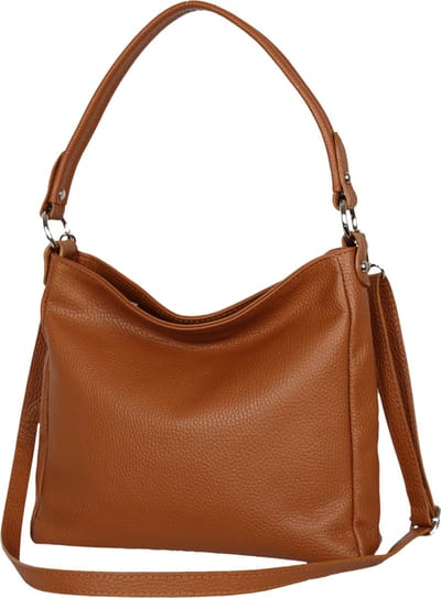 AmbraModa GLX35 - Italiaans handtas schoudertas crossbodytas van echt leer camel bruin